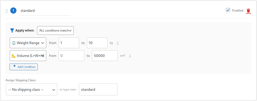 Wordpress Woocommerce Shipping Class Engine Rules