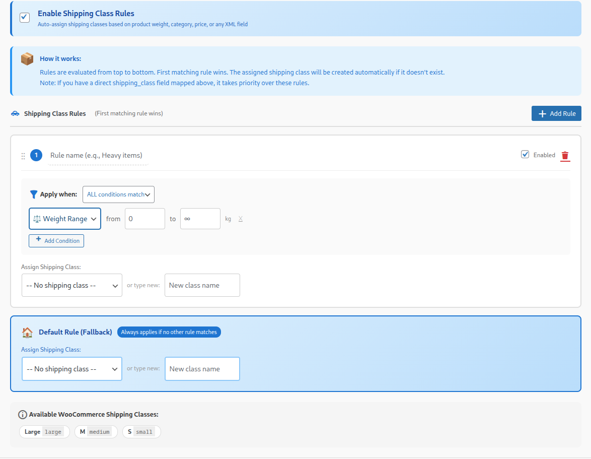 Wordpress Woocommerce Shipping Class Engine