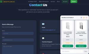 Screenshot of AI chatbot widget on a WooCommerce store page
